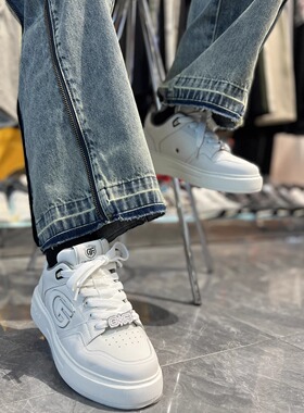 2025春季新款品牌时尚厚底休闲运动板鞋真皮潮流轻便小白鞋男鞋