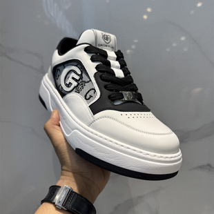 GF品牌男鞋2024秋冬时尚拼色个性刺绣休闲板鞋轻奢潮牌百搭板鞋男