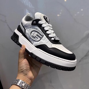 GF品牌男鞋2025春季新款时尚厚底拼色休闲板鞋舒适透气百搭潮鞋男