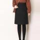 毛呢半身裙女秋冬新款 大码 黑色百搭遮胯显瘦a字裙胖m直筒开叉中裙