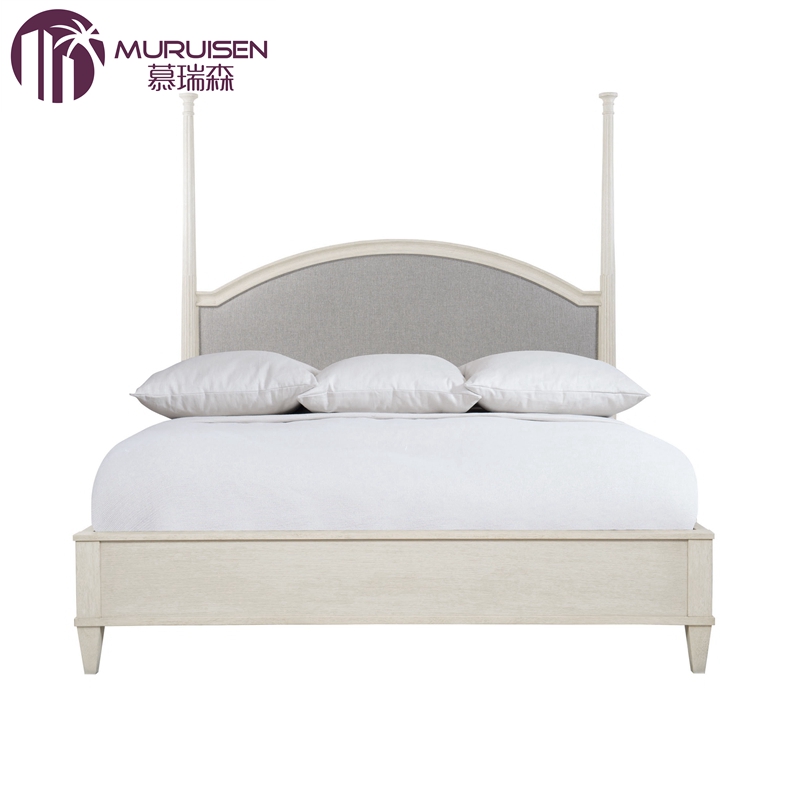 美式仿古白色主卧轻奢风双人床