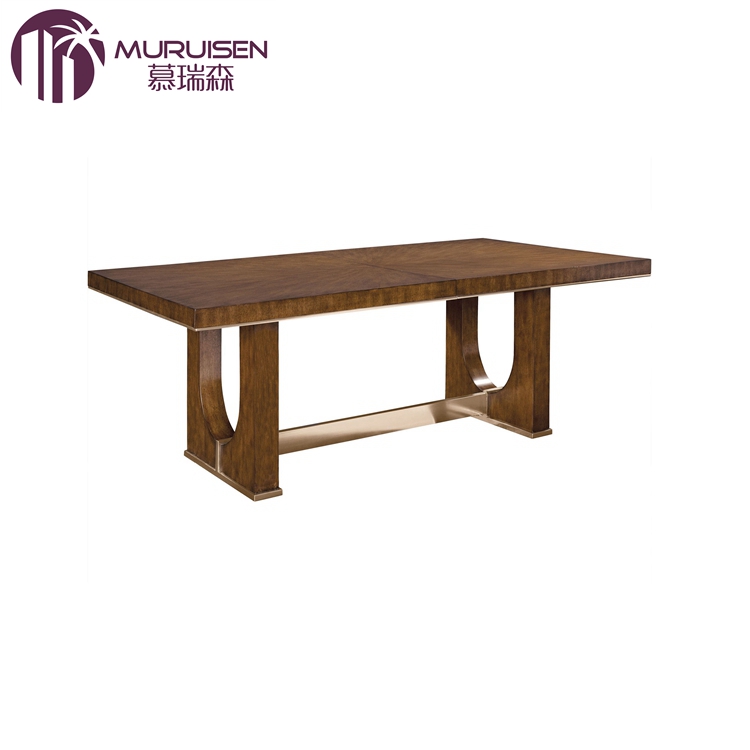 美式大户型8人别墅实木吃饭桌子