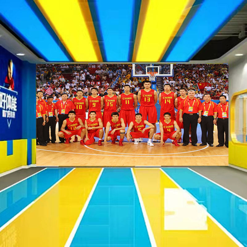 中国男篮篮球馆墙贴明星海报姚明易建联贴画装饰房间贴纸自粘壁纸