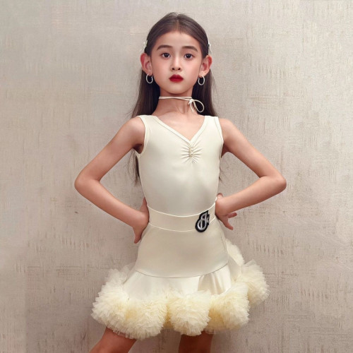 梵蒂恺2025新款高级女童拉丁舞练功服夏季网红少儿专业比赛演出服