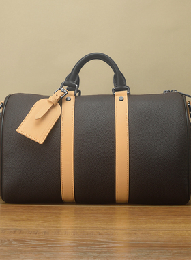 手工进口togo粒面头层牛皮旅行袋 轻奢老钱风通勤斜挎真皮行李袋