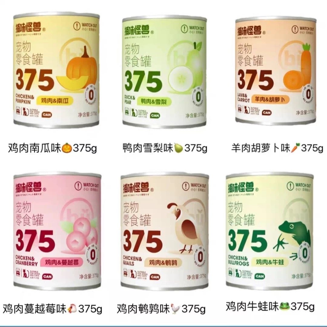 捕味怪兽零食猫罐头375克主食营养鸭肉梨肥猫咪幼猫增肥高肉量