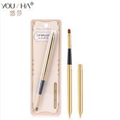 唇膏唇笔刷短短款 唇刷女便携式 小号伸缩带盖小口红刷初学者迷你款