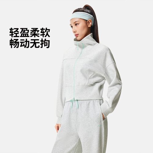 李宁柔软运动宽松开衫卫衣