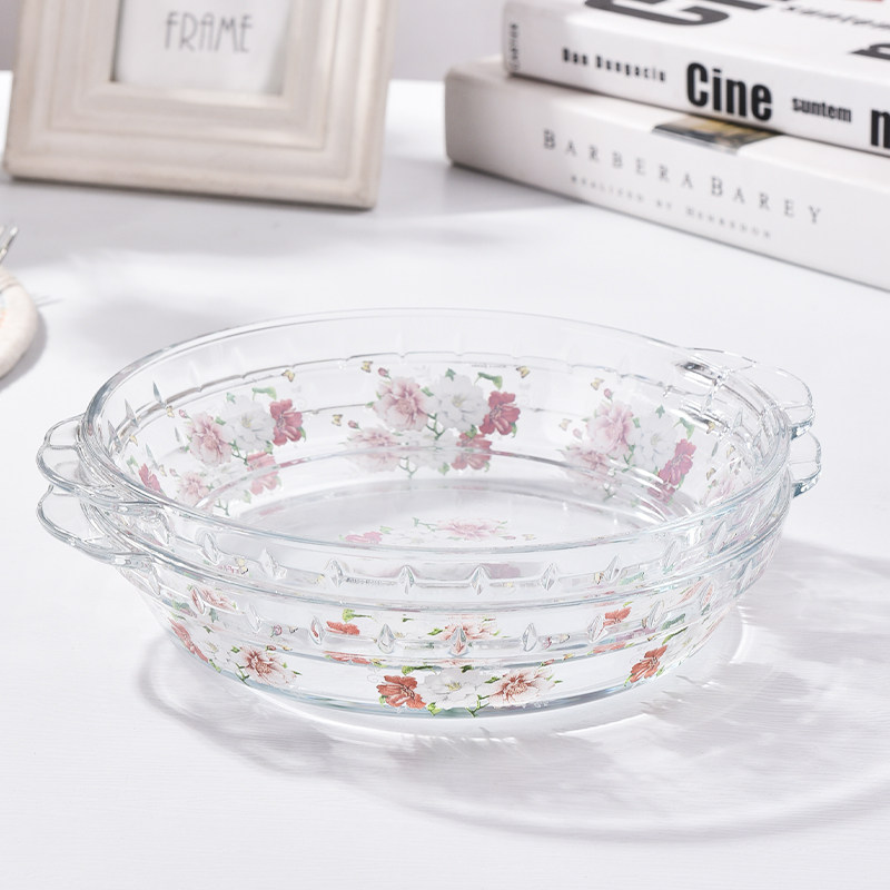 韩国家用耐热玻璃盘烤盘鲍鱼盘微波炉烤箱焗饭盘热菜盘凉菜盘鱼盘,餐饮具,盘,淘宝优惠券,粉丝福利购,淘宝优惠卷