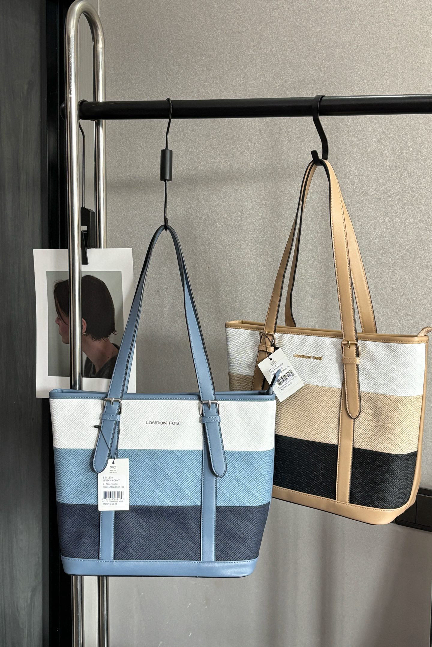 出老美订单英伦风休闲通勤美式轻复古单肩包拼色手提包托特包tote