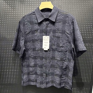ZA春夏新品 衬衫 男装 格子直筒翻领短袖 1063471 休闲修身 柜329