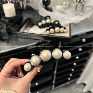 气质优雅百搭大号盘发米色珍珠抓夹女后脑勺发夹 时尚 2026新款 韩版