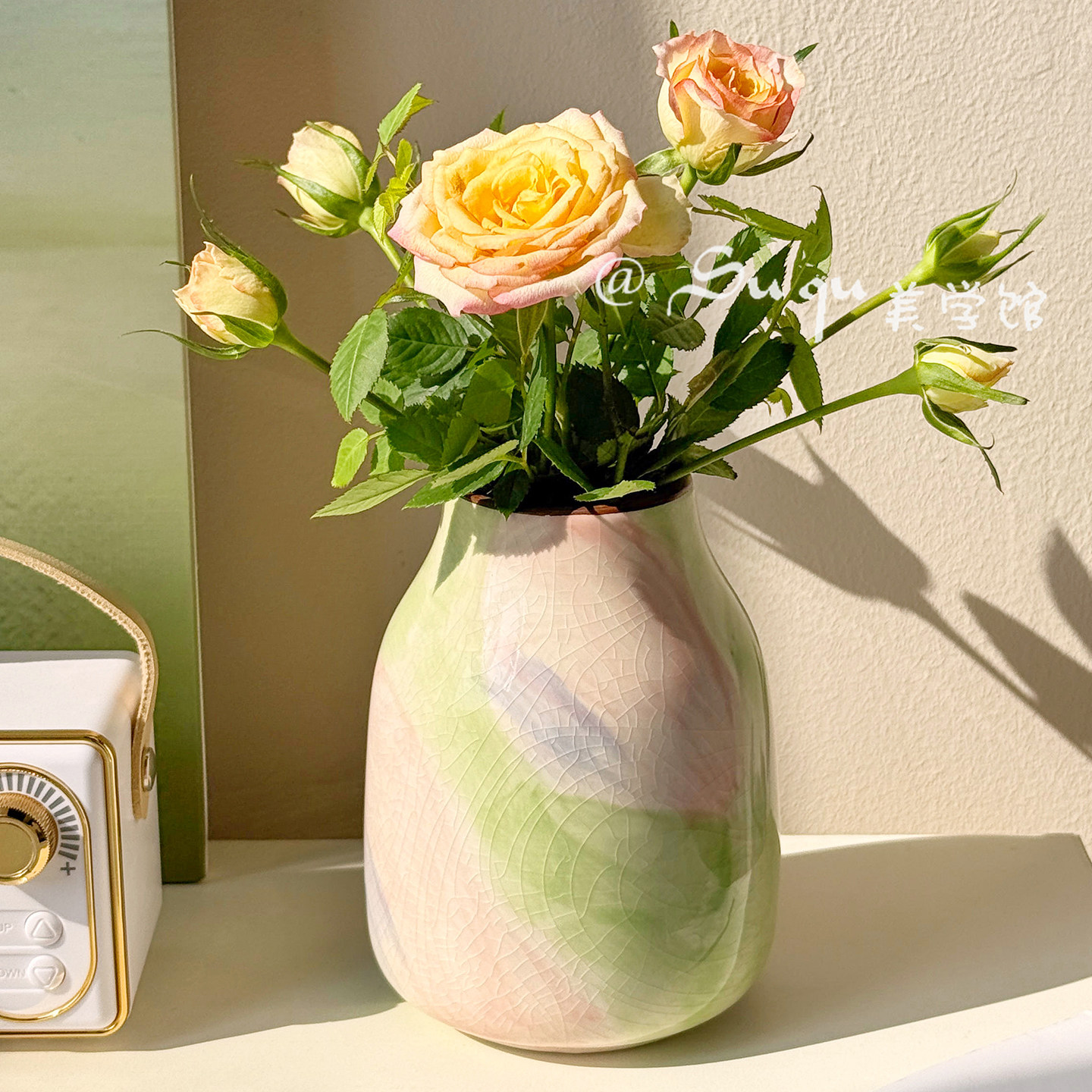 油画彩色冰裂纹陶瓷小花瓶迷你装饰品水养绿植鲜花插花器客厅简约,鲜花速递/花卉仿真/绿植园艺,花瓶,淘宝优惠券,粉丝福利购,淘宝优惠卷