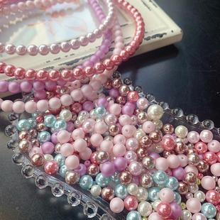 韩国进口直孔4mm8mm高光哑光珍珠手工diy发箍头饰品发夹装饰珠子