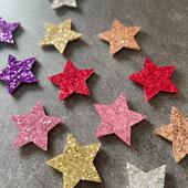 布妮韩国进口大颗粒闪亮桃心星星蝴蝶结装 饰2.8cm手工diy发夹装 饰