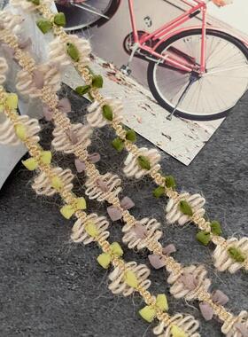 日本进口MOKUBA木马混麻小花蕾丝花边手工diy饰品夹发箍娃衣材料