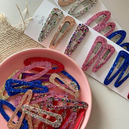 韩国进口大颗粒水滴椭圆BB夹贴片手工diy饰品边夹碎发夹制作材料