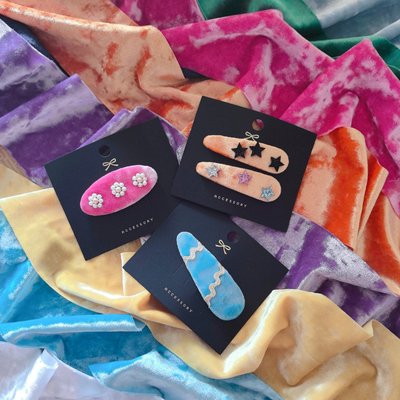 韩国进口糖果色系钻石绒丝带手工diy饰品蝴蝶结大肠圈布艺包夹带