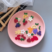 手工diy百搭 韩国进口7月 小水果闪亮切片材料包 饰品发夹配件