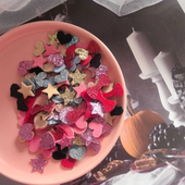 布妮 韩国进口闪亮布桃心星星蝴蝶结切片手工diy发夹装 饰配件材料