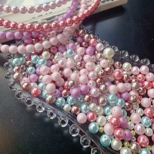 Импортный матовый хайлайтер из жемчуга, ободок ручной работы, аксессуар для волос, заколка для волос, бусины, в корейском стиле, 4mm, 8mm