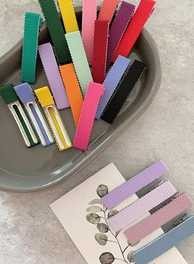 日本螺纹包夹半成品鸭嘴夹5和6厘米平夹手工diy饰品发夹基础材料