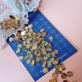 韩国进口金银色handmand圆形椭圆花朵吊牌手工diy饰品蝴蝶结装 饰