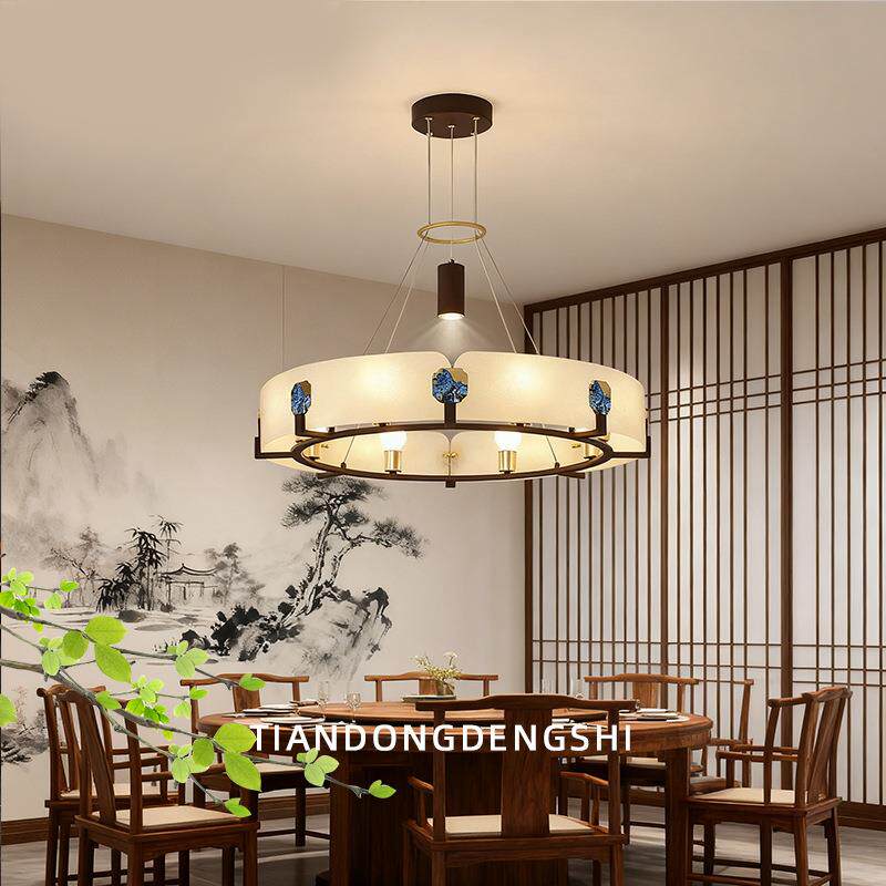 新中式餐厅饭店包房吊灯现代圆形酒店客厅吊灯会所禅意茶室吊灯