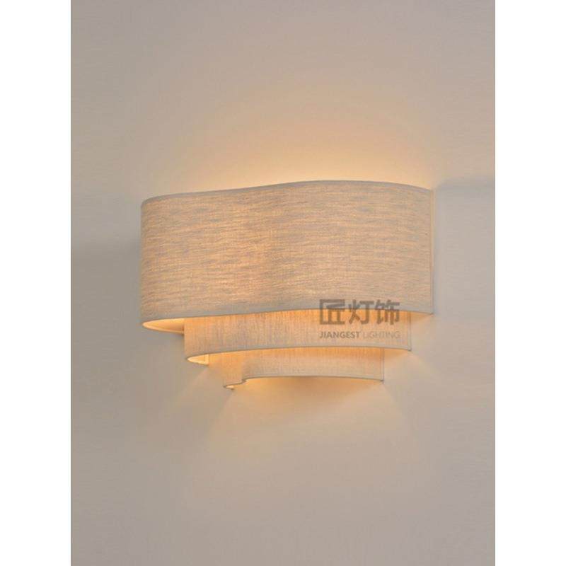 新中式别墅卧室床头布艺壁灯会所茶室过道灯中古风日式侘寂灯