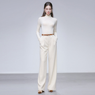 直筒针织阔腿裤 2025年秋季 简约百搭高腰长款 时尚 新款