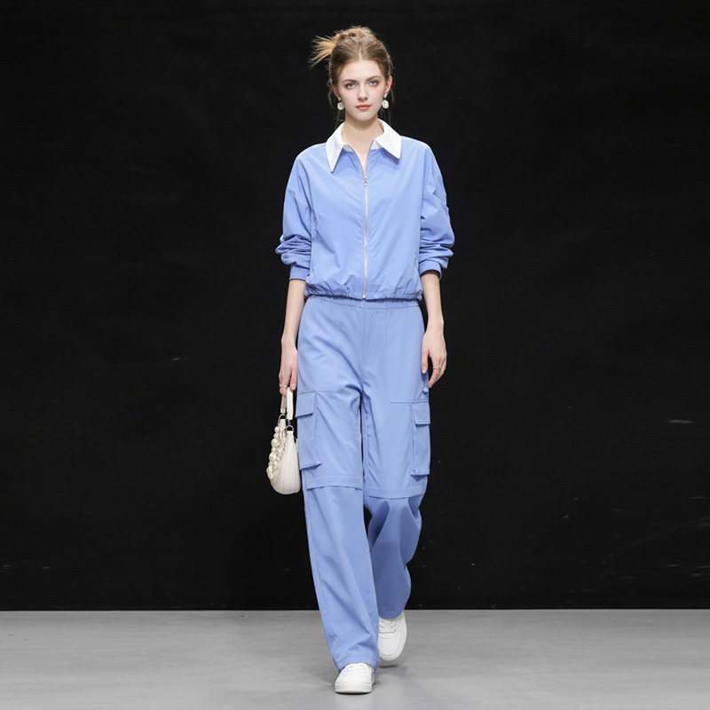 2026春季新款休闲透气防晒防紫外线衬衣外套+时尚工装风长裤套装