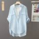 薄款 清仓捡漏专柜撤回 衬衣上衣宽松女 女长袖 夏季 纯棉中长款 衬衫
