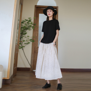 半裙显瘦百搭半身长裙纯棉碎花半身裙 a字中长款 ZAN原创新款 裙子