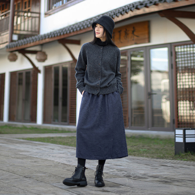 2025秋冬新款提花纯棉半身裙 显瘦百搭A字裙中长款半裙纯色小摆裙,女装/女士精品,半身裙,淘宝优惠券,粉丝福利购,淘宝优惠卷