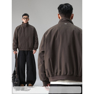 90白鸭绒立领夹克羽绒服男冬季2025新款潮牌宽松轻薄保暖外套