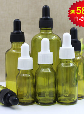 橄榄绿细纹胶头原液精油瓶