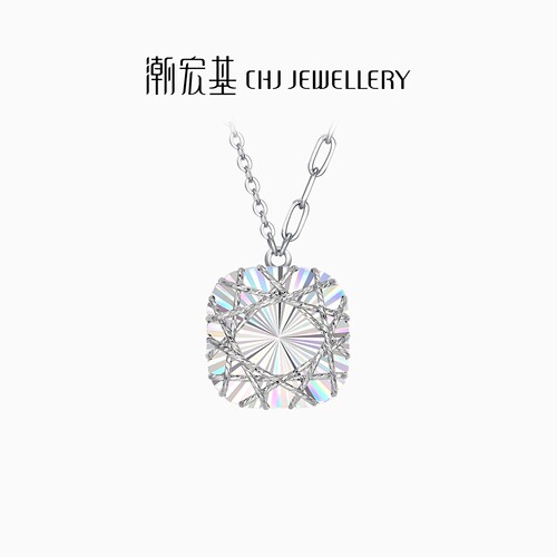 潮宏基铂雅花丝铂金项链PT950
