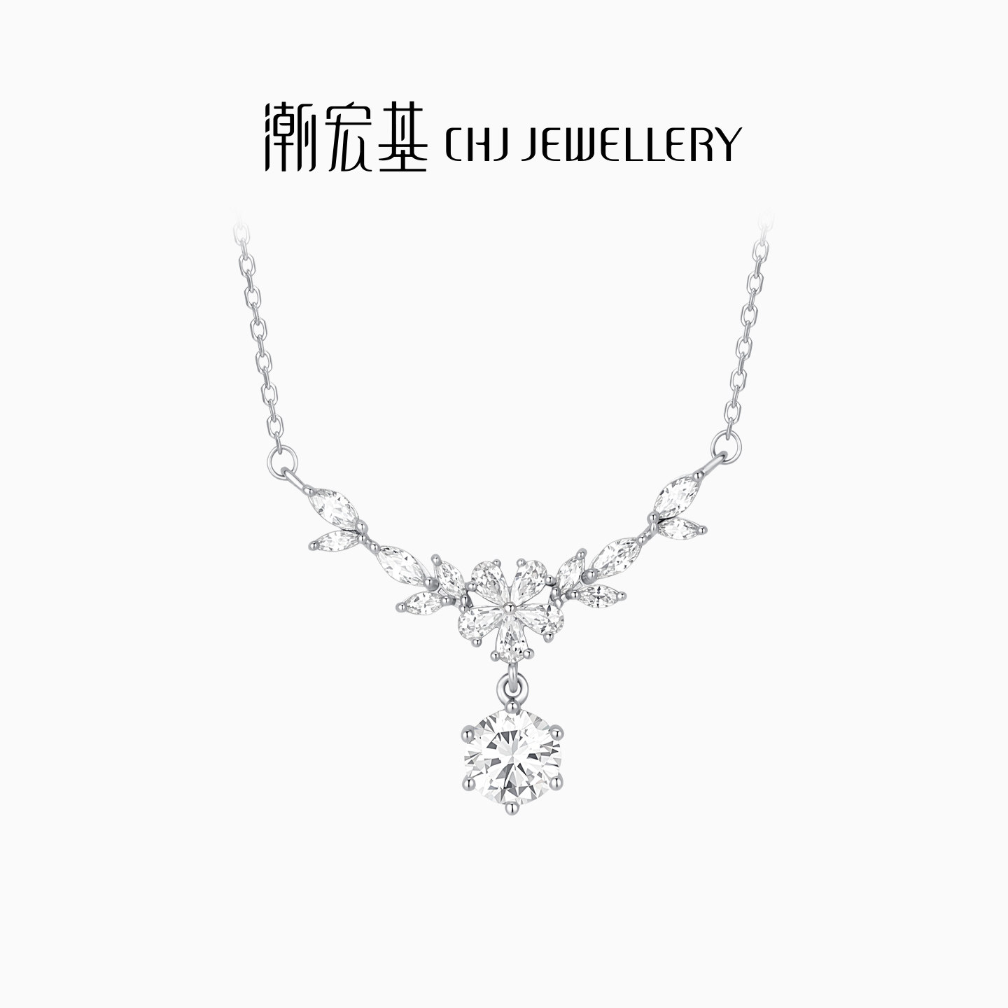 潮宏基s925银项链坠链