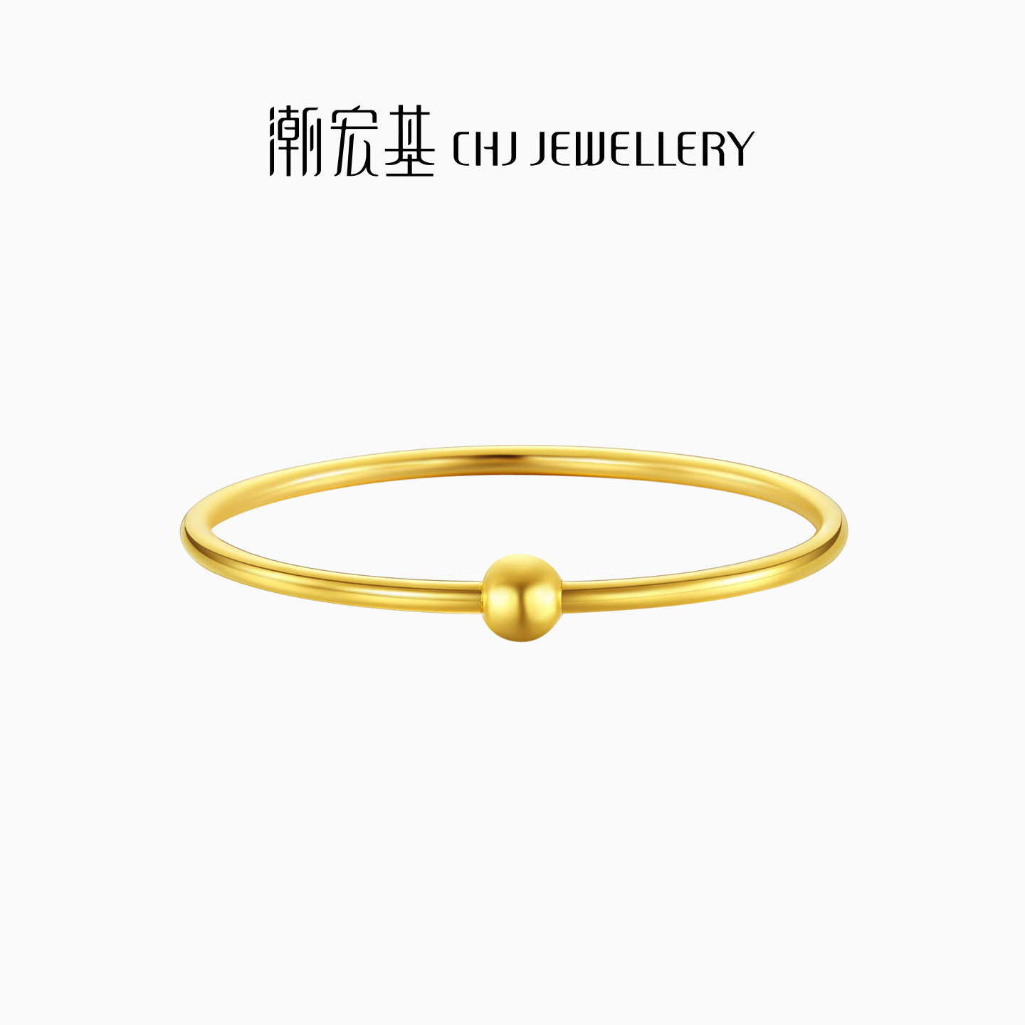 潮宏基转运珠黄金手镯计价礼物										