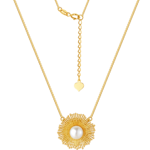 潮宏基花漾倩影18K金珍珠项链彩金套链颈饰淡水珠送女友情人节 X