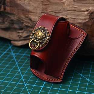 弹弓包头层牛皮手工制作定制传奇龙蛇阿拉善锁凤追龙甬水虎弹弓包