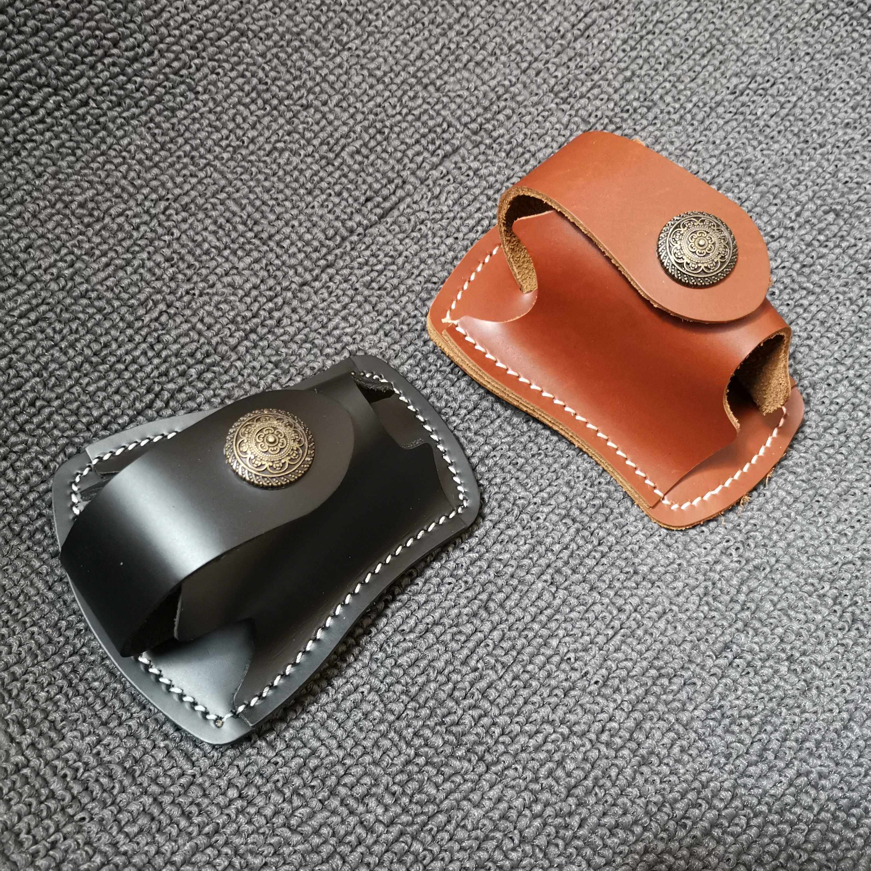 弹弓包钢珠包头层牛皮弹弓包头层油蜡牛皮追龙弓包