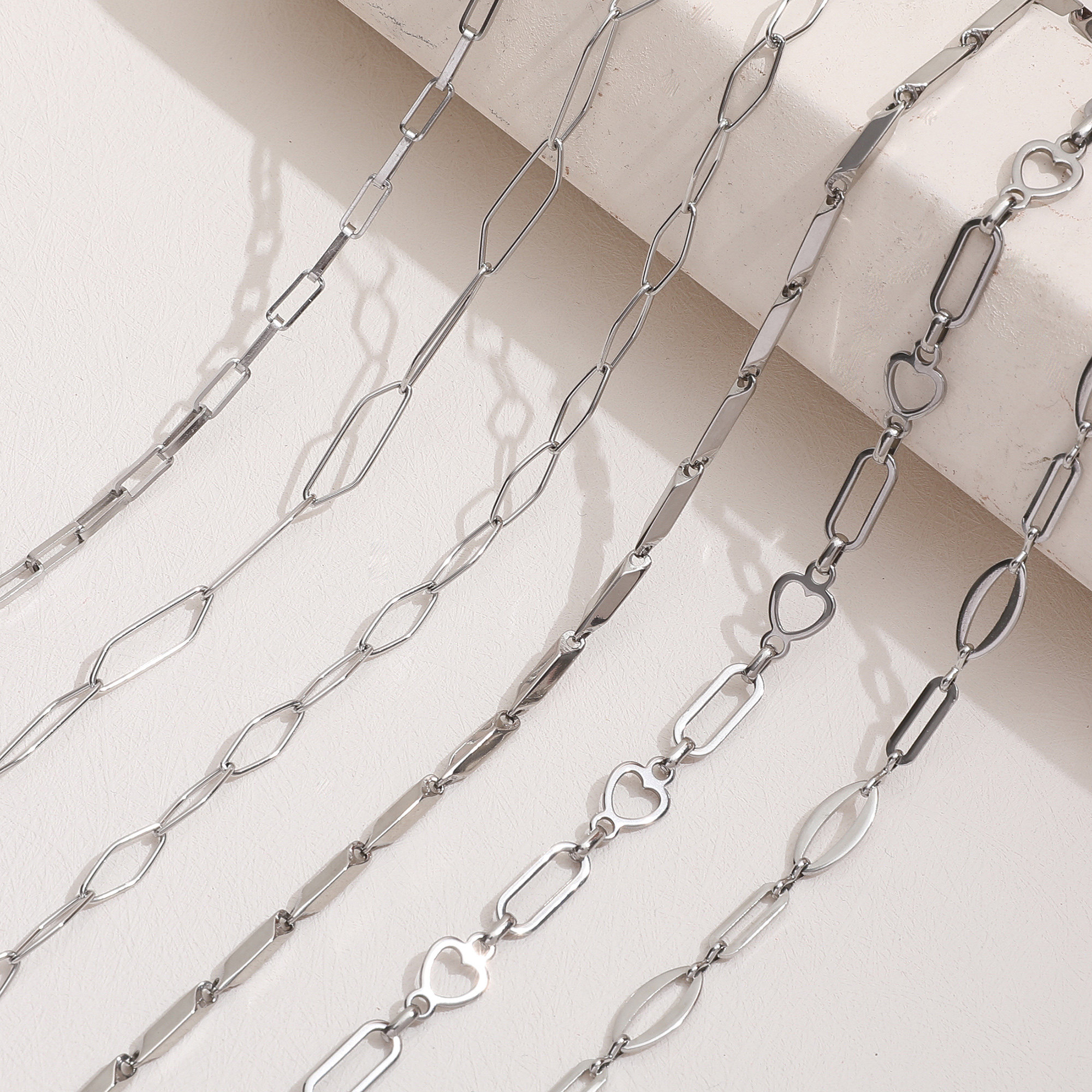 NON-FADING TITANIUM STEEL LOVE CROSS STAR RECTANGULAR STAINLESS STEEL CHAIN DIY HANDMADE HAND NECKLACE ACCESSORIES MATERIALS