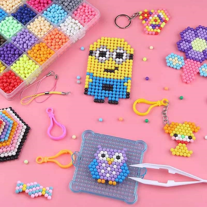 5mm水珠豆豆套装融合创意拼豆DIY手工益智拼图儿童像素拼豆豆玩具