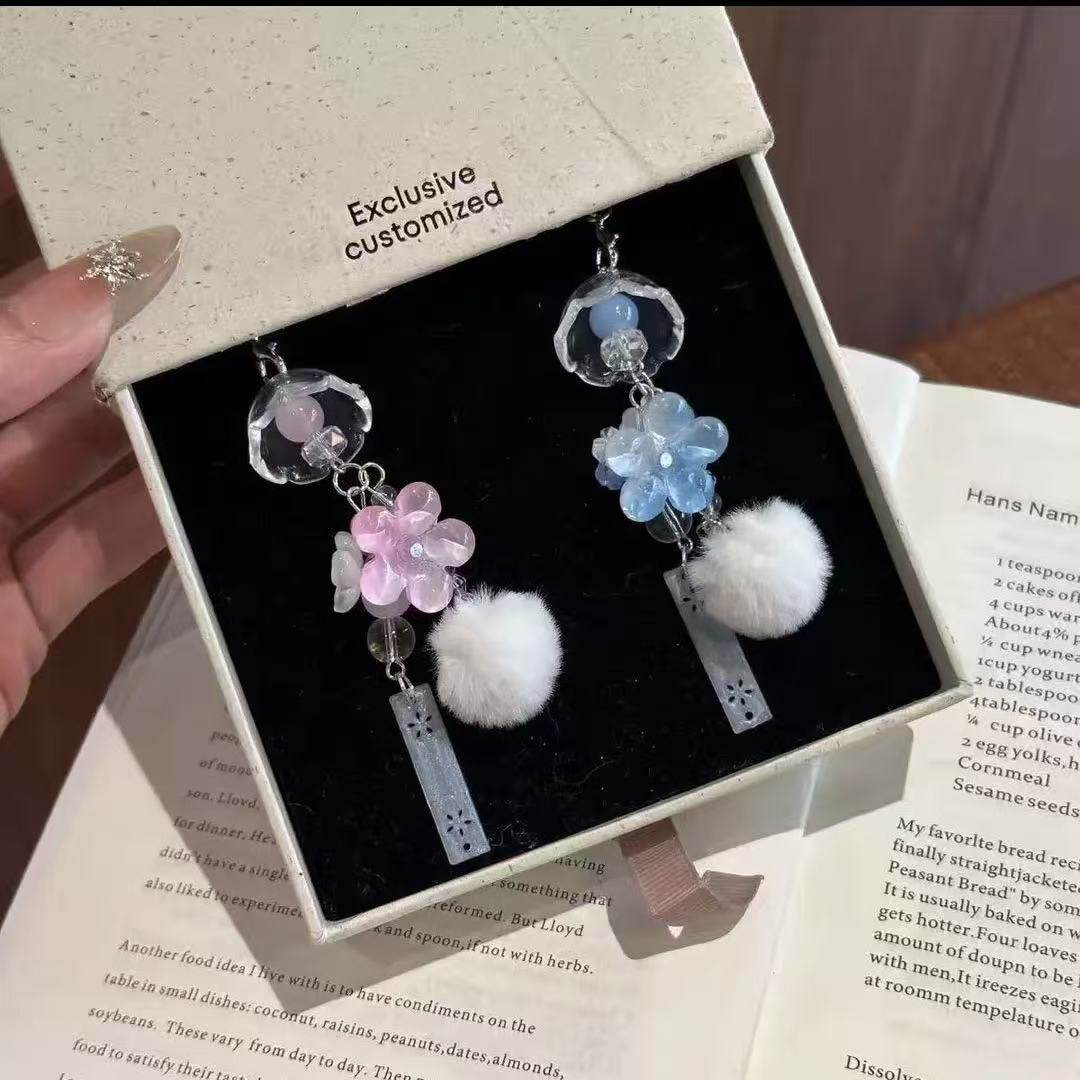 蓝色粉色小花风铃挂件手机挂饰包包相机钥匙扣挂绳百搭简约少女心