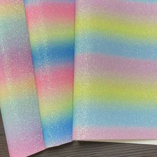 拼豆熨烫布闪粉彩虹渐变厚片格利特布料手工DIY闪光格利特亮片布