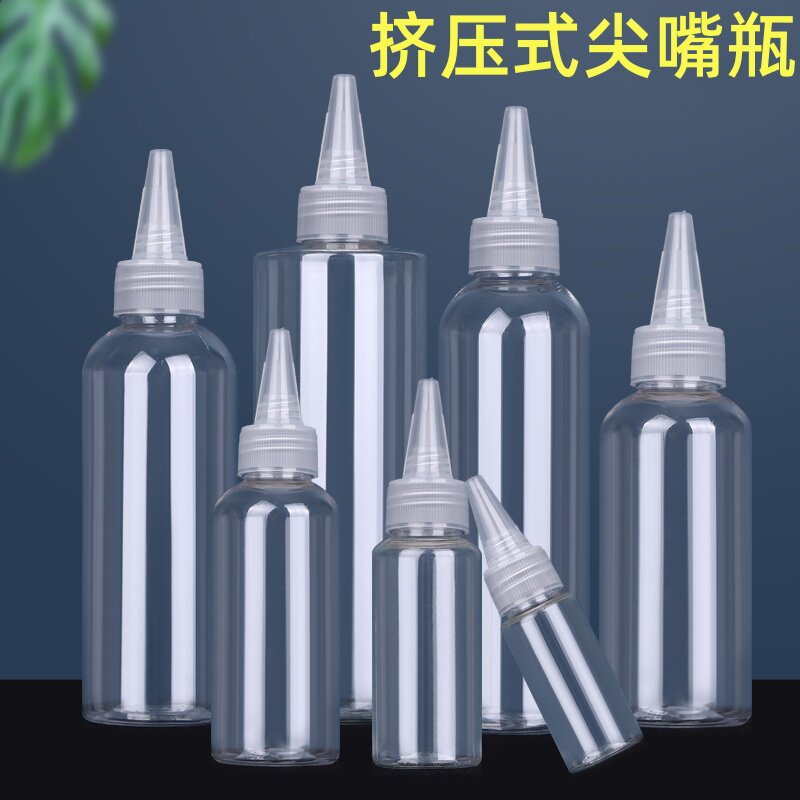 整箱透明PET尖嘴挤压瓶沐浴露食品级分装瓶滴管扎染化妆品尖嘴瓶图片