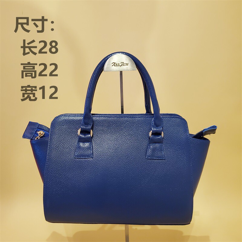 迅峰皮具头层牛皮手提单肩斜挎包时尚定型女包亮色真皮包包#6772