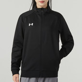 UA安德玛运动服春季 针织运动夹克加绒保暖休闲服立领外套 男女同款