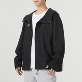 防泼水黑色连帽休闲服官方防风夹克外套 春季 安德玛正品 运动服男装